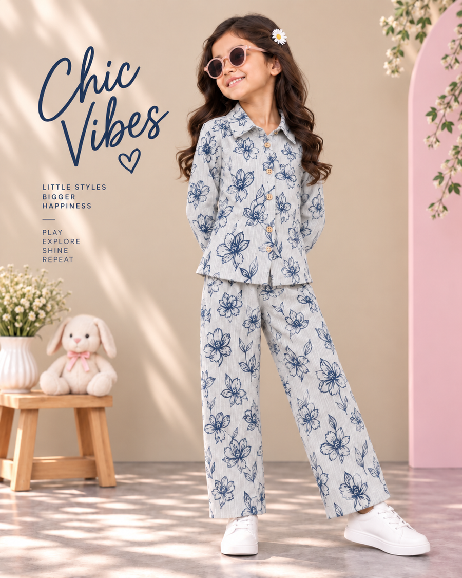 Girls Collared palazzo cords , 3 yrs- 8yrs, Ultra Stylish Pant Sets (Buy 3 for 1100/-)