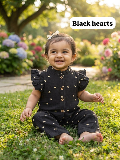 Muslin Ruffle Collar Frill Sleeve Pant Sets |1yr - 3yrs | Muslin Babe Edition