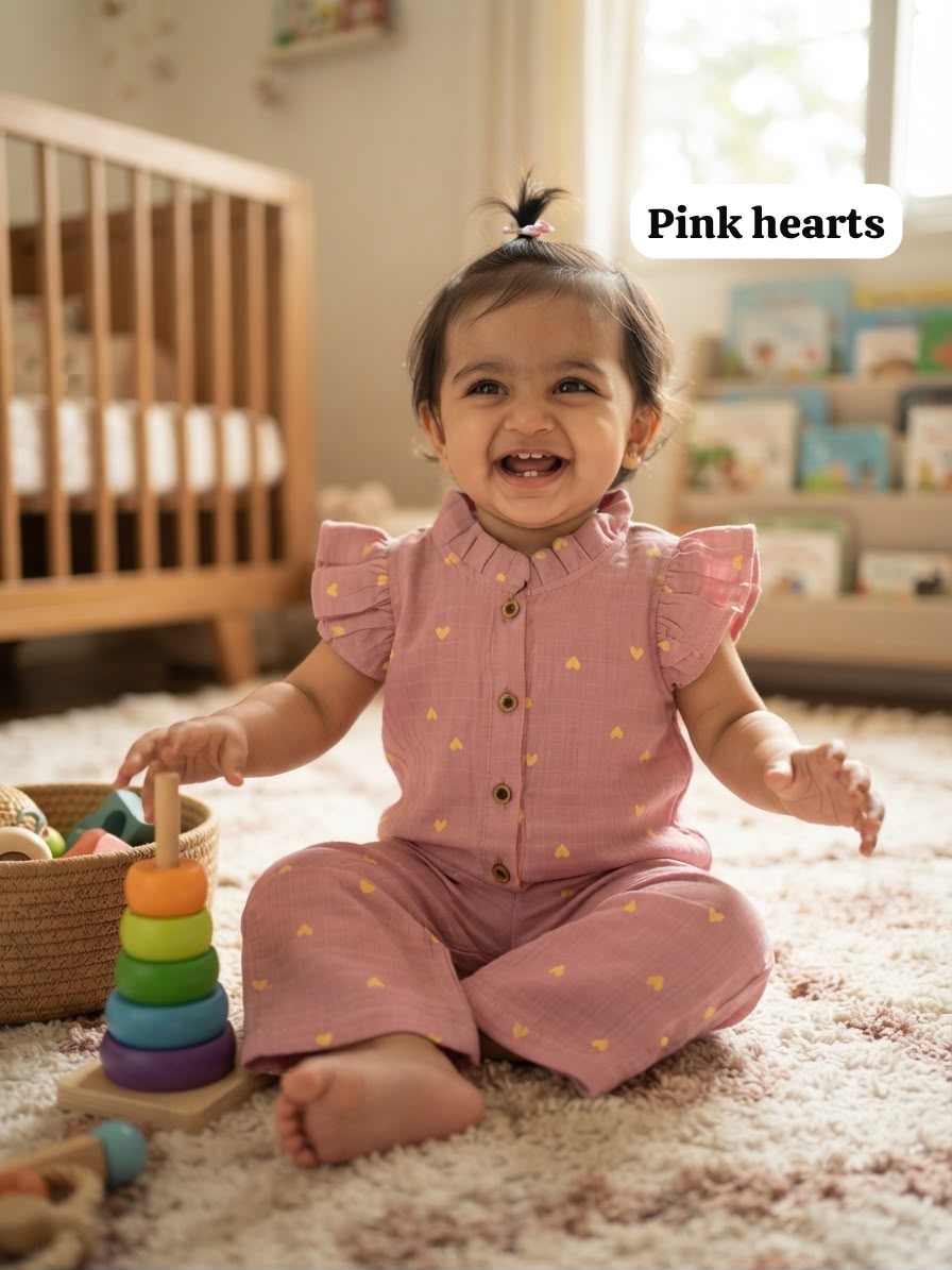 Muslin Ruffle Collar Frill Sleeve Pant Sets |1yr - 3yrs | Muslin Babe Edition