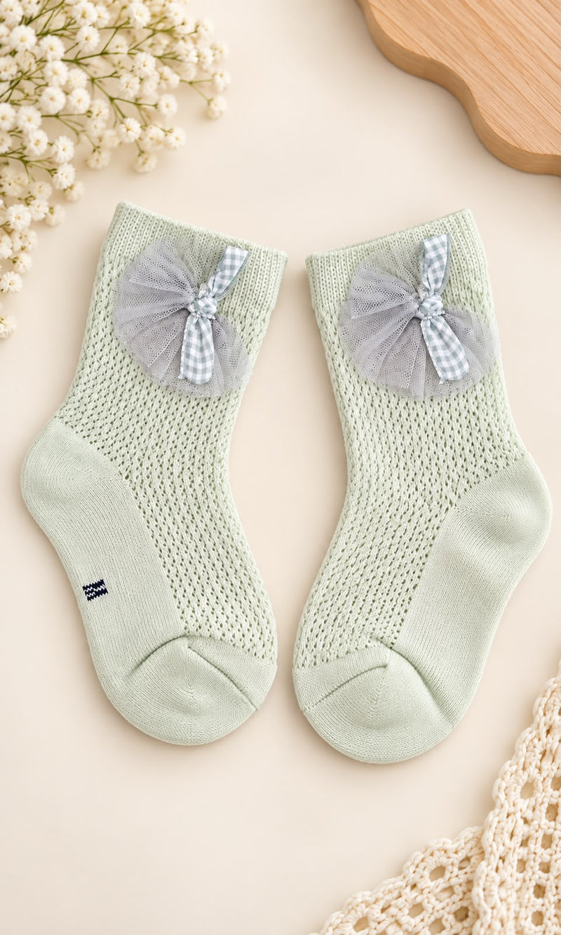 Baby Girl Bow Lace Socks,Korean style socks, 0 To 12 Months