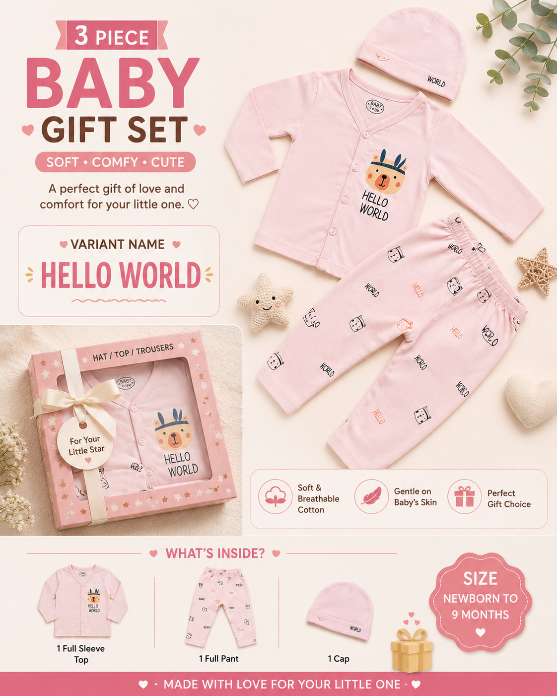 3pc Gift Box Set | Newborn to 9m