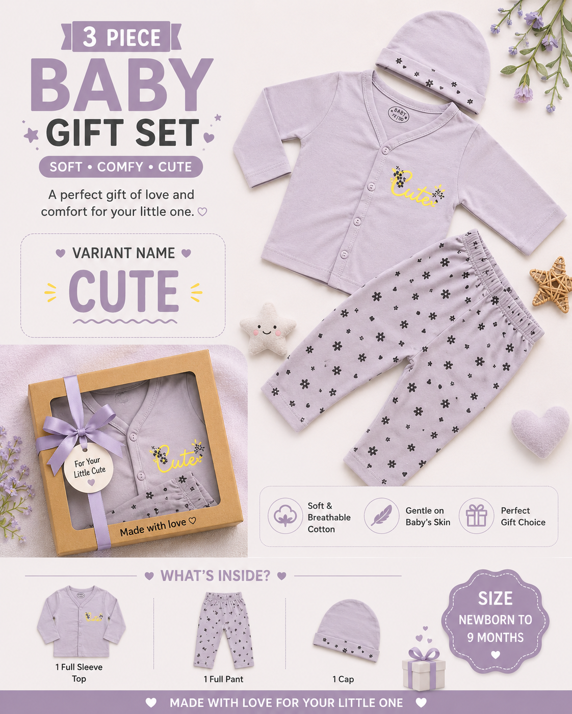 3pc Gift Box Set | Newborn to 9m