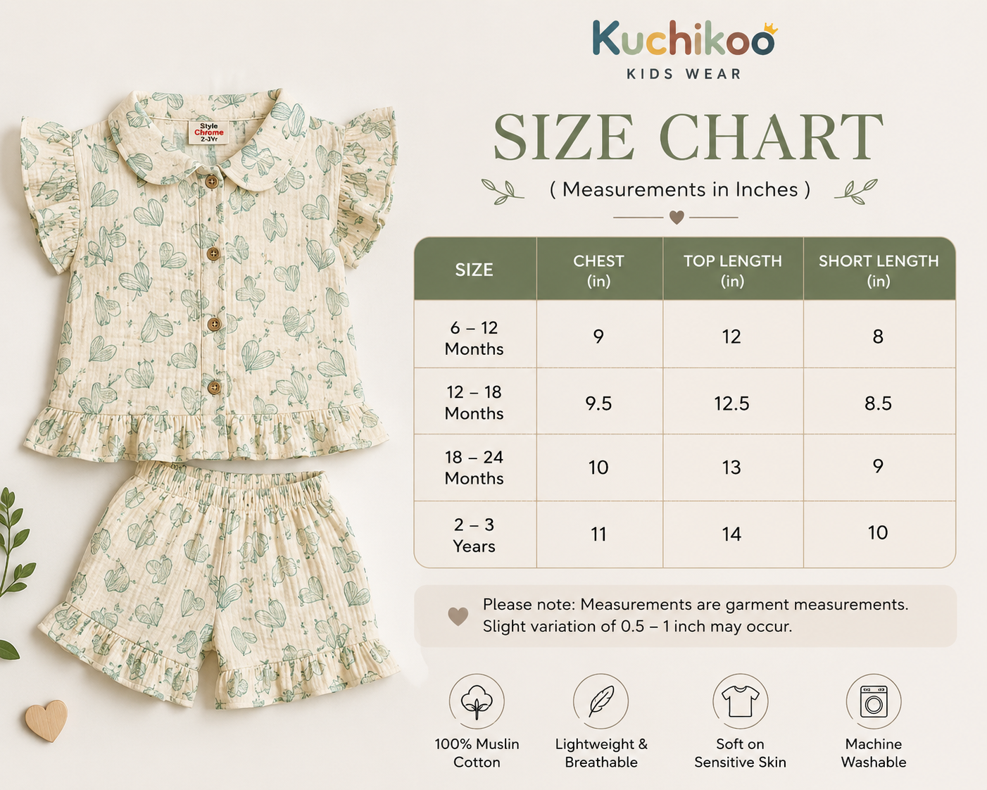 Petar pan Neck Muslin Sets 6months to 3years