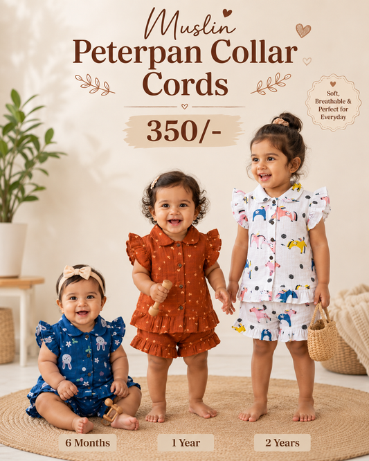 Petar pan Neck Muslin Sets 6months to 3years