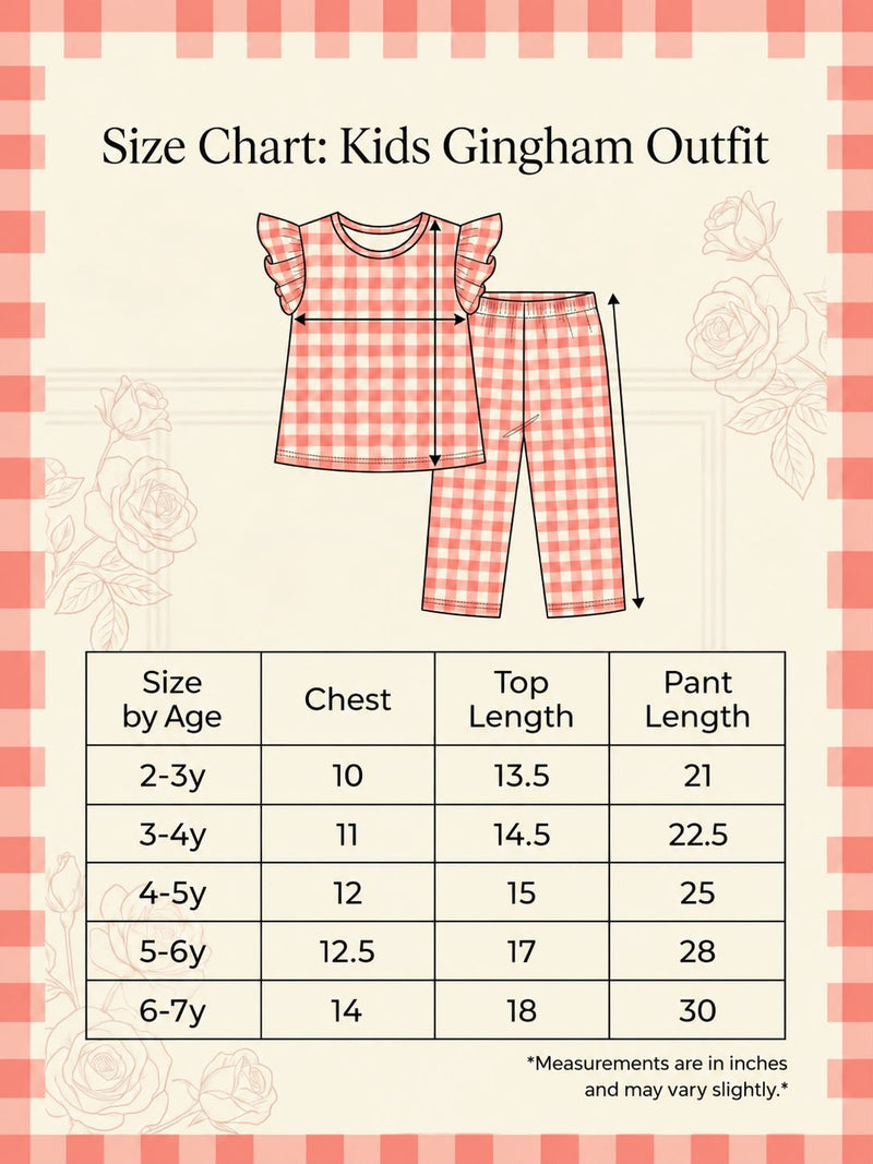 Size chart — Frilled sleeves Pant Sets For Girls 2 years To 7 Year|buy 4 for 999/-