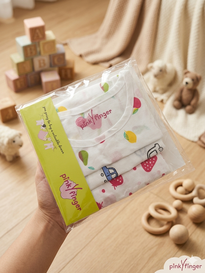 Cotton  Side Button Jabla(0-6Months)(Pack of 3)