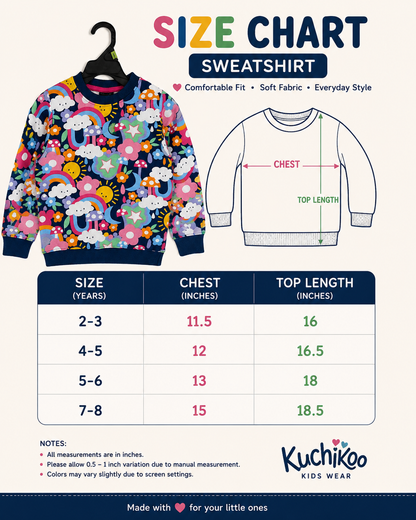 Unisex Sweat Shirts for 2yrs-7yrs| Cozy monsoon collection