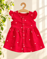 Baby Muslin full open button frocks (0-18 m), Soft & Comfortable
