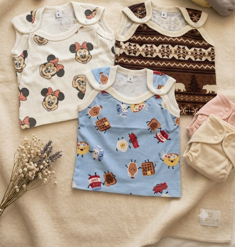 Jablas, sleeveless upper button, 0-12 Months, combos of 3