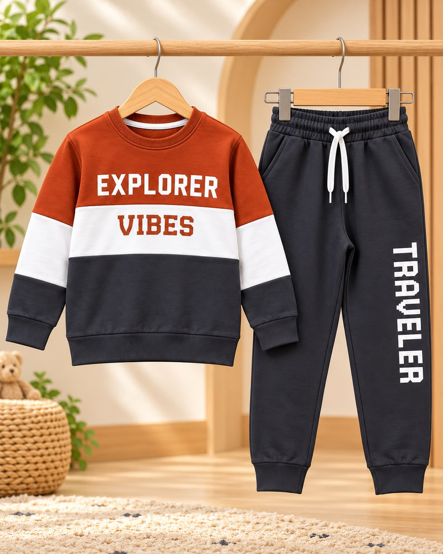 Branded Boys Jogger Sets with Graphic Sweatshirts FOR 2yrs to 8yrs