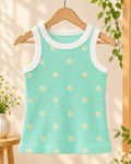 Ribbed Sleeveless Top For Jeans, For Girls, 2 To 12 yrs