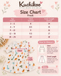 Muslin Peter Pan Collar Frock with Front Button Closure & 3/4 Elasticated Sleeves for Girls, 0 To 24 Months