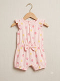 Pink Ladybug Baby Romper with Bow, Newborn To 12 Months