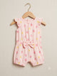 Pink Ladybug Baby Romper with Bow, Newborn To 12 Months