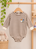 Unisex Striped Cotton Baby Romper Bodysuit ,For 0 To 24 Months , waffle