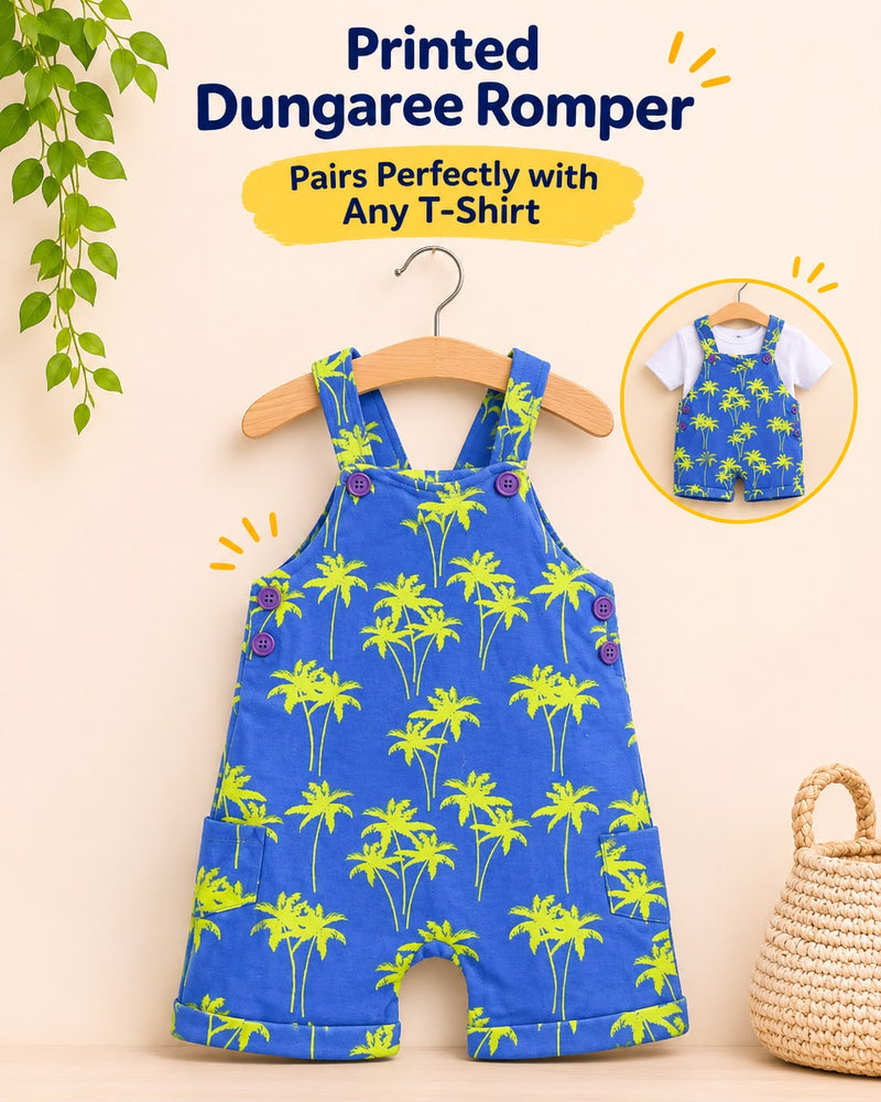 Printed Cotton Dungaree Romper for 5 Years