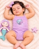 Baby Girl Sleeveless Cotton Bodysuit For 1-2 Years