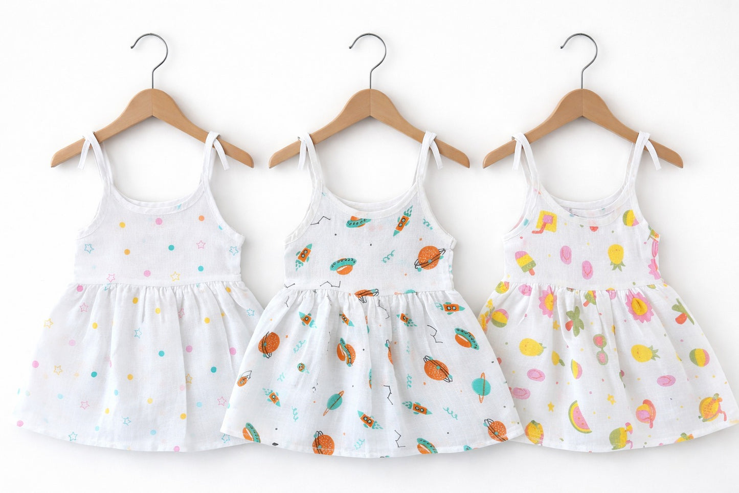 Muslin Knot Frocks (0-3m)