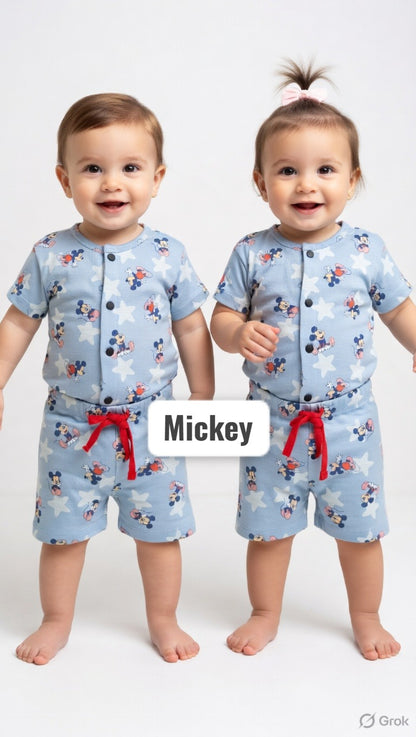 Unisex Snap Button Short Sets