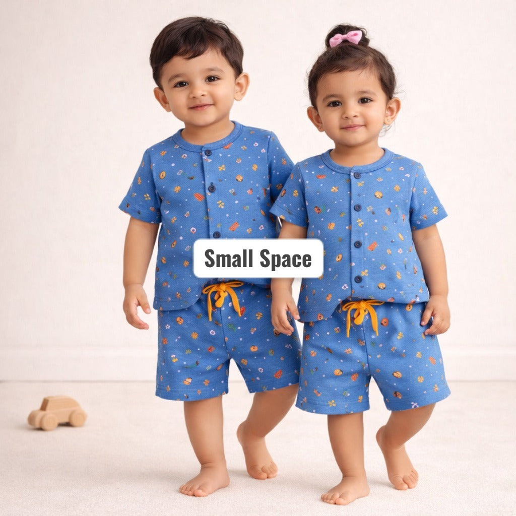 Unisex Snap Button Short Sets