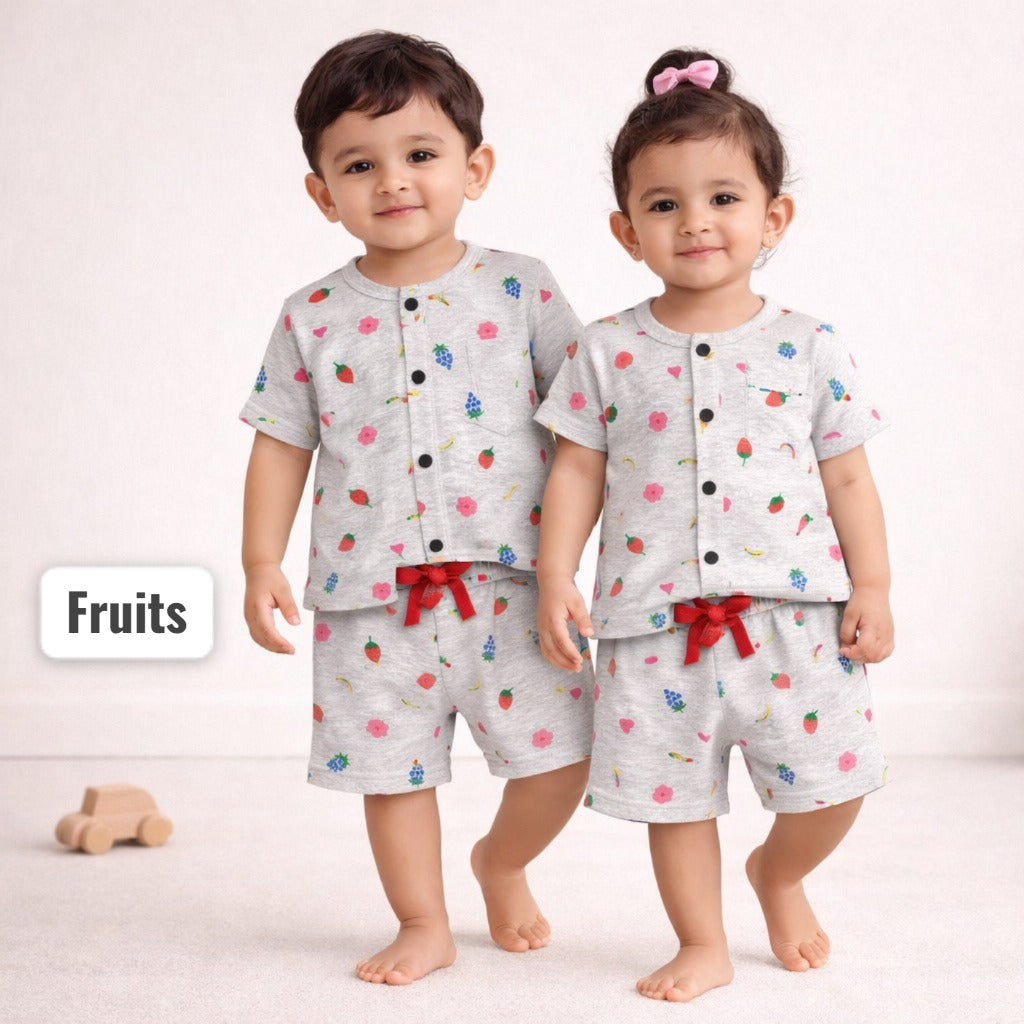 Unisex Snap Button Short Sets