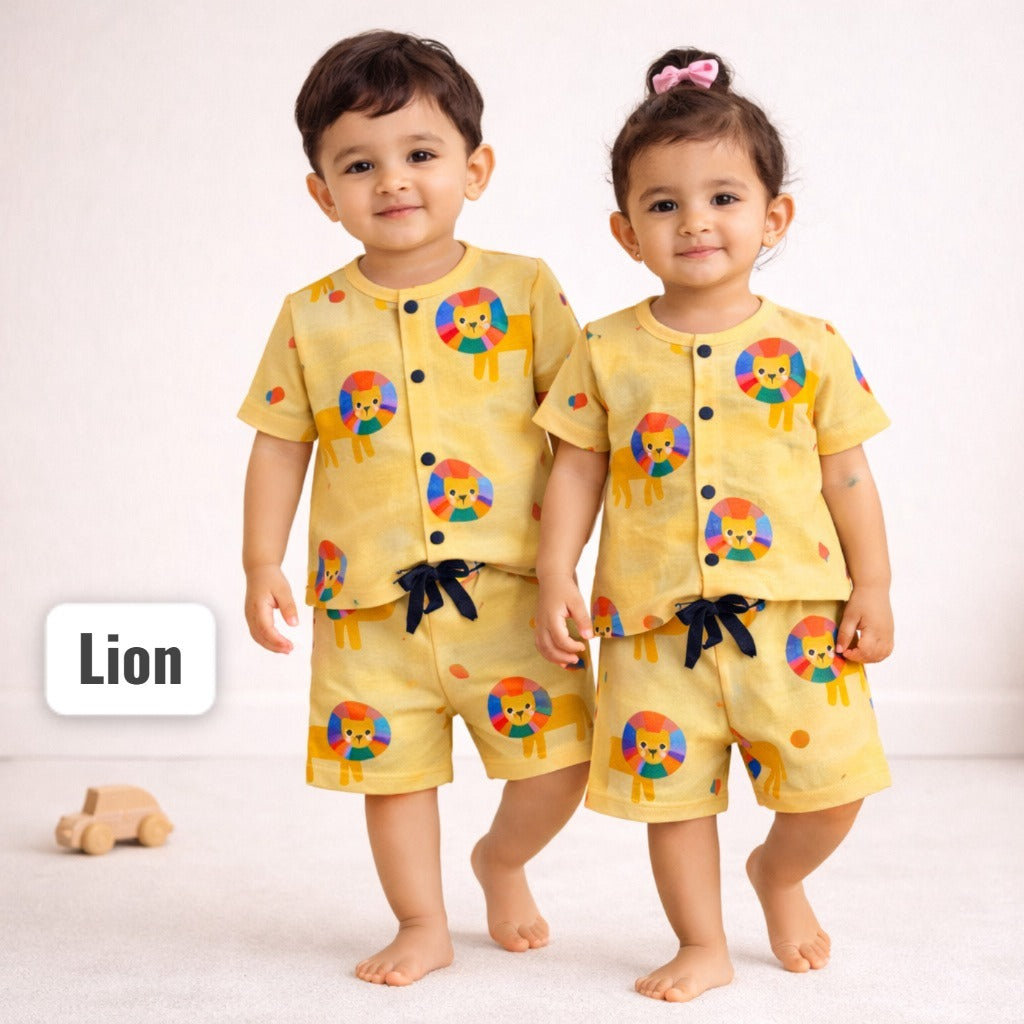 Unisex Snap Button Short Sets