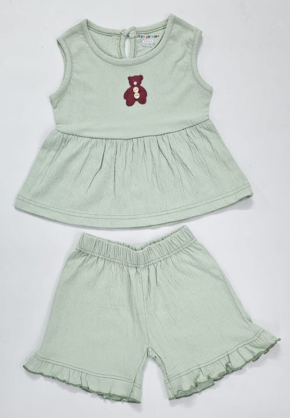 Berry Bubble Coord Set for Girls |Textured Soft Bubble Fabric | 1-5 Years