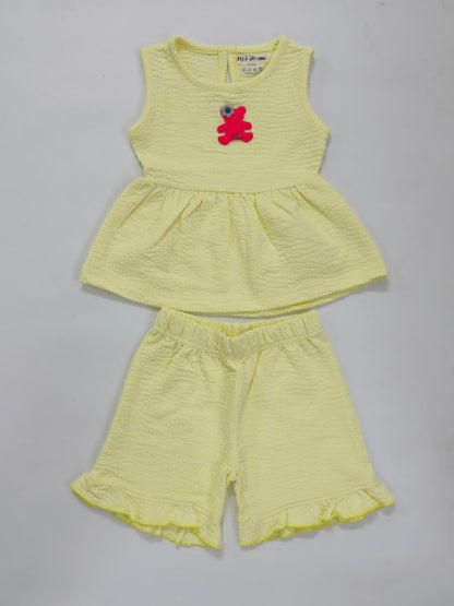Berry Bubble Coord Set for Girls |Textured Soft Bubble Fabric | 1-5 Years