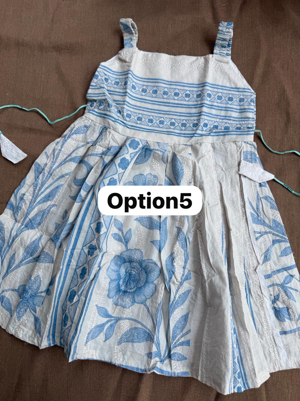 Pure Cotton Frill Sleeve Frock (5-6 YEARS)