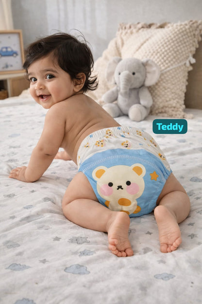 Baby Diaper Pants | Potty Training Underwear | Soft, Washable & Reusable Cotton Nappies for Boys & Girls | Multicolor Prints