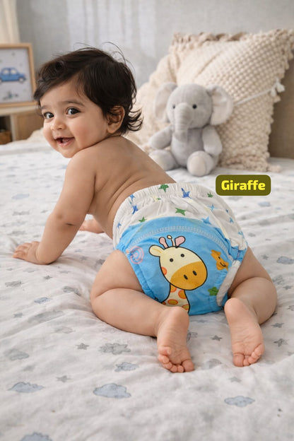 Baby Diaper Pants | Potty Training Underwear | Soft, Washable & Reusable Cotton Nappies for Boys & Girls | Multicolor Prints