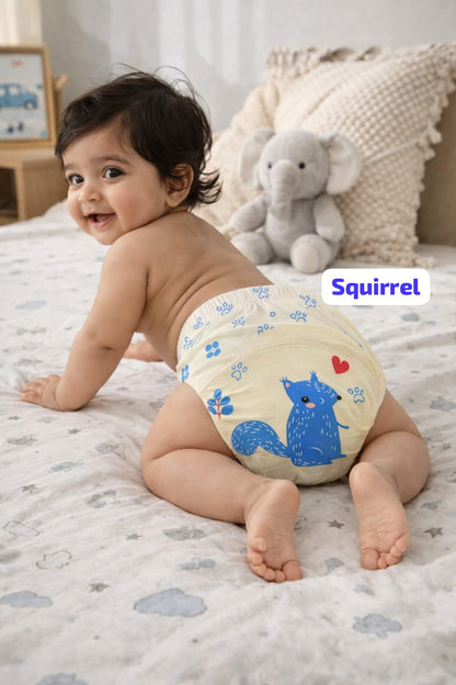 Baby Diaper Pants | Potty Training Underwear | Soft, Washable & Reusable Cotton Nappies for Boys & Girls | Multicolor Prints