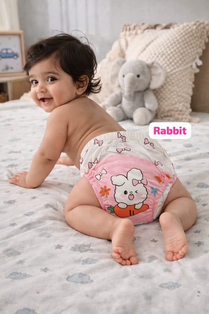 Baby Diaper Pants | Potty Training Underwear | Soft, Washable & Reusable Cotton Nappies for Boys & Girls | Multicolor Prints