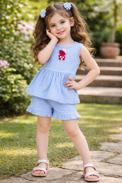 Berry Bubble Coord Set for Girls |Textured Soft Bubble Fabric | 1-5 Years