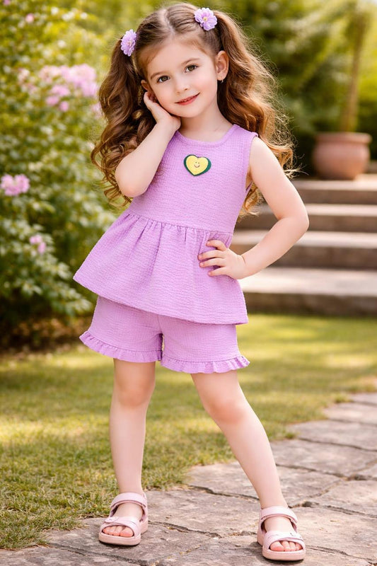 Berry Bubble Coord Set for Girls |Textured Soft Bubble Fabric | 1-5 Years