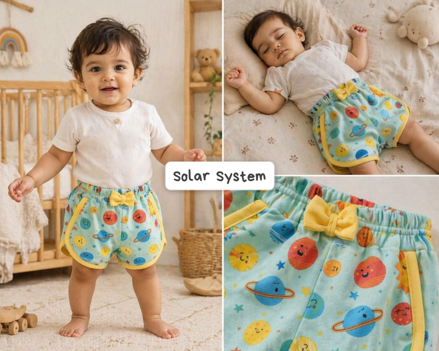 Baby Unisex Bow Shorts  | Suitable for any top | Breathable and Soft fabric