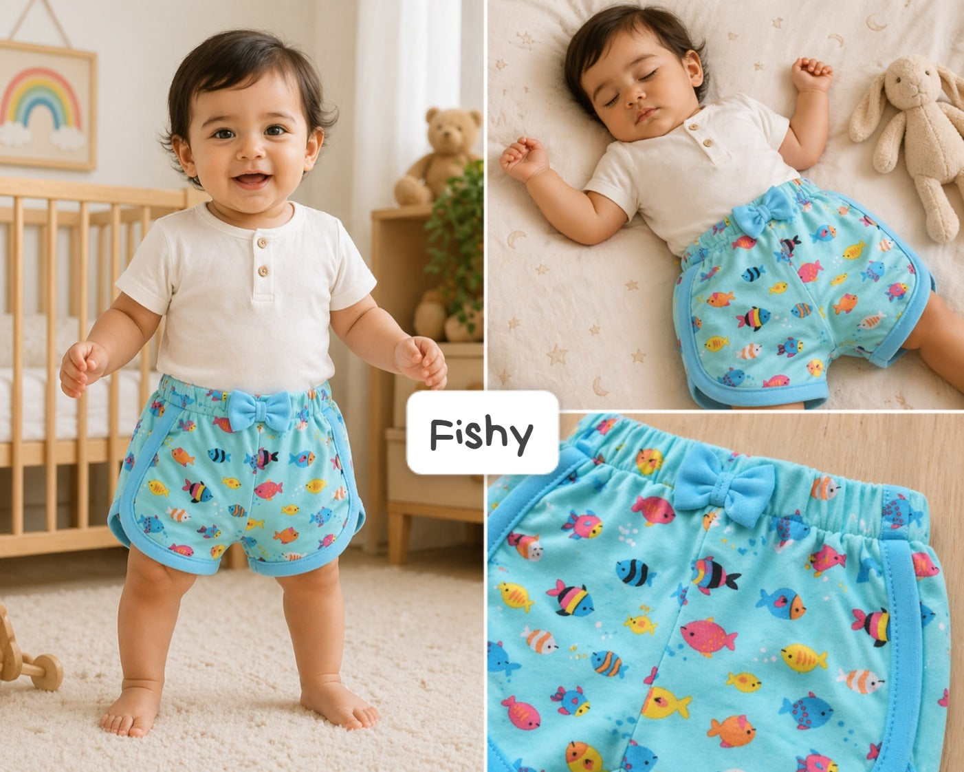 Baby Unisex Bow Shorts  | Suitable for any top | Breathable and Soft fabric