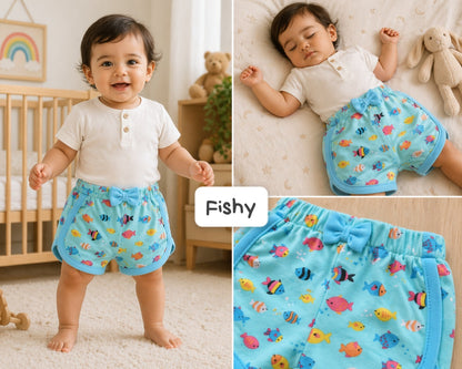 Baby Unisex Bow Shorts  | Suitable for any top | Breathable and Soft fabric