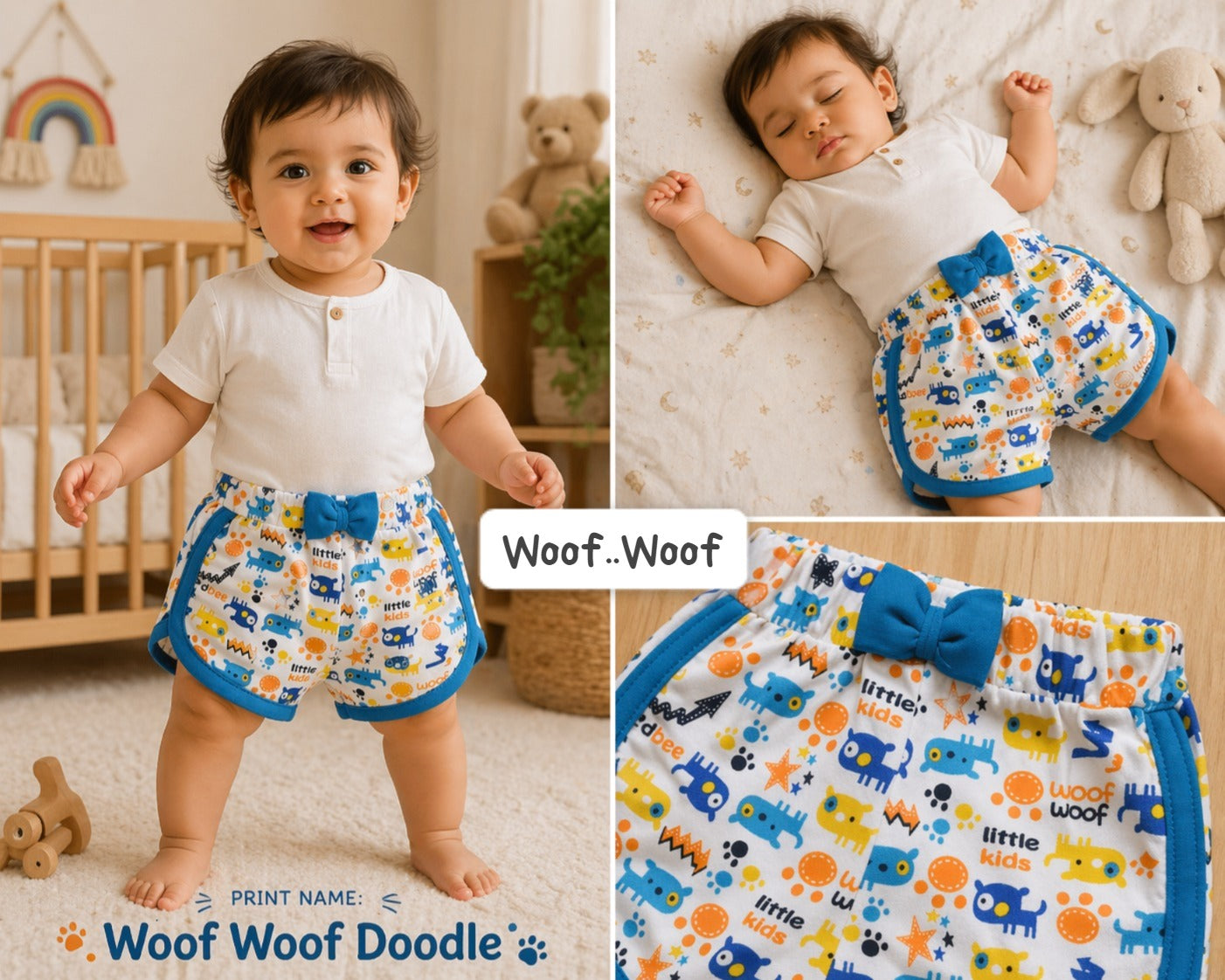 Baby Unisex Bow Shorts  | Suitable for any top | Breathable and Soft fabric