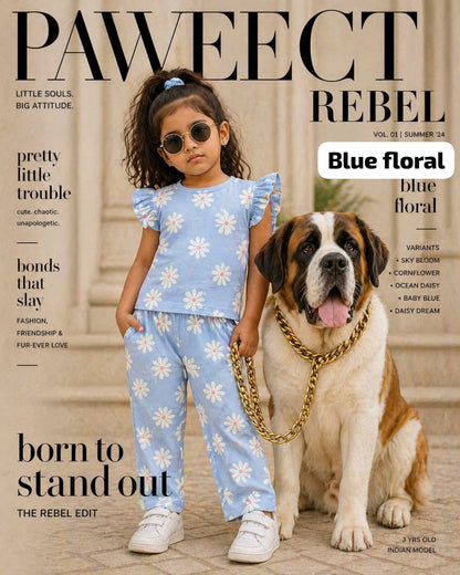 Ribbed Printed Pant Sets | Frill Sleeve Co-ords | 2-6 Years