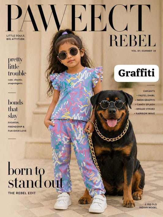 Ribbed Printed Pant Sets | Frill Sleeve Co-ords | 2-6 Years