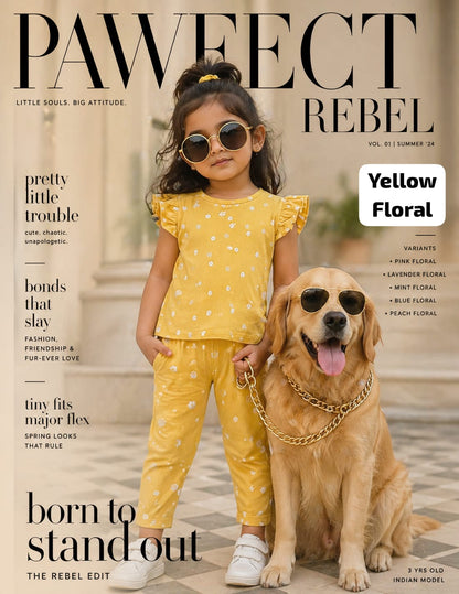 Ribbed Printed Pant Sets | Frill Sleeve Co-ords | 2-6 Years