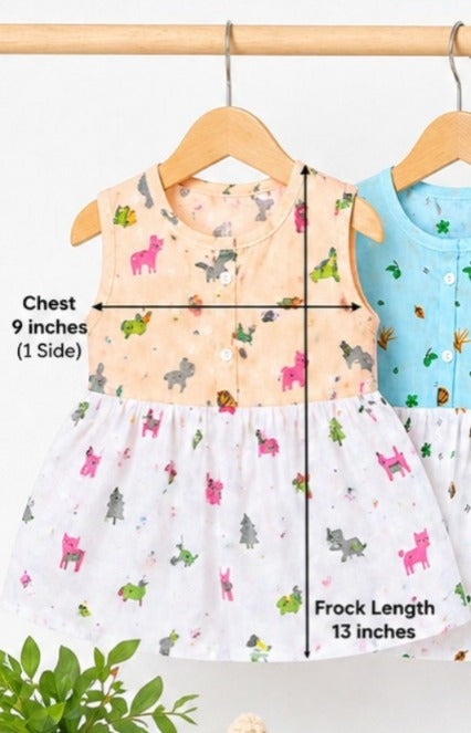 Muslin Front Button Frocks (0-5M) -99/- per Frock