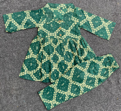Summer Cotton Coords |Green Grace Print | 1 to 9yrs| Indian Prints |Pure Aesthetic collection