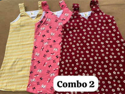 Summer Special Frocks (Pack of 3)-(3-4 Yrs)