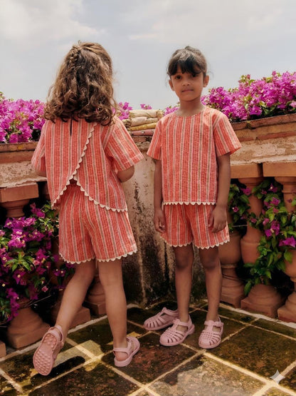 Aesthetic Scalopp Lace Cord-Set girls cotton