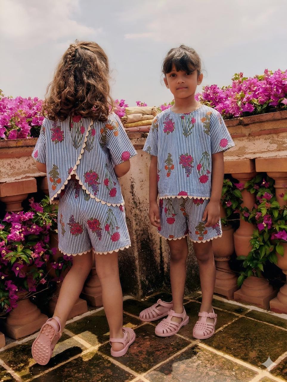 Aesthetic Scalopp Lace Cord-Set girls cotton