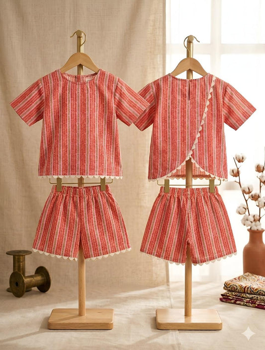 Aesthetic Scalopp Lace Cord-Set girls cotton
