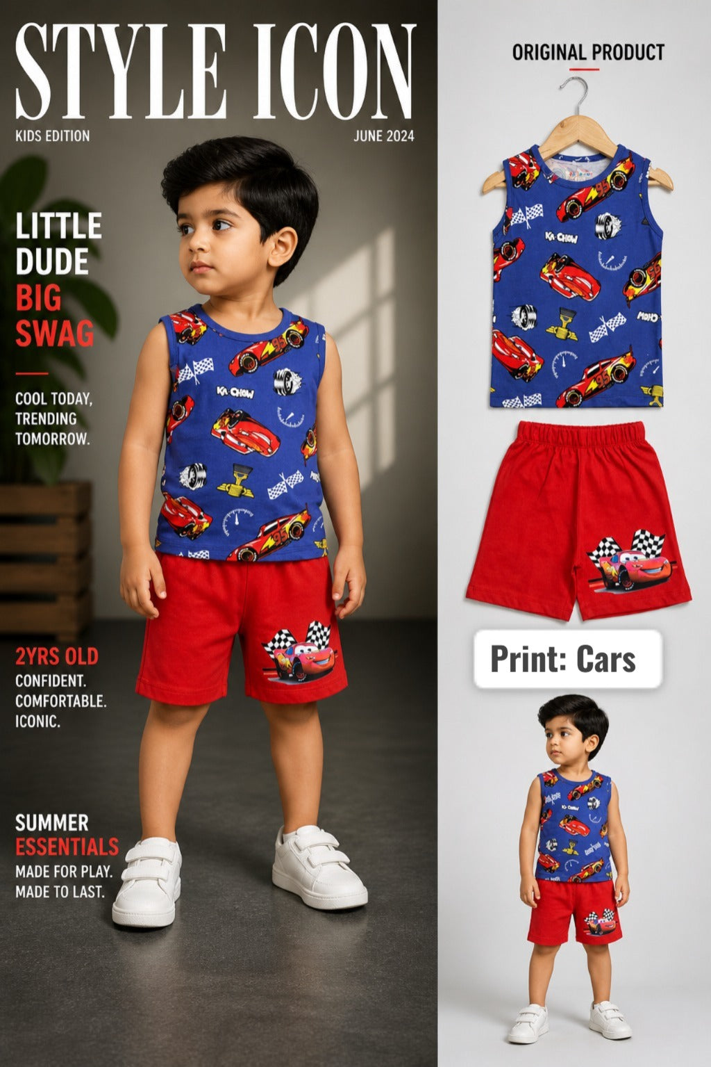 Summer Sleeveless Unisex Coords | 1-3yrs| Soft and breathable Fabric | Best Buy