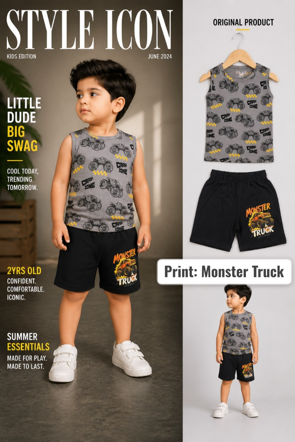 Summer Sleeveless Unisex Coords | 1-3yrs| Soft and breathable Fabric | Best Buy